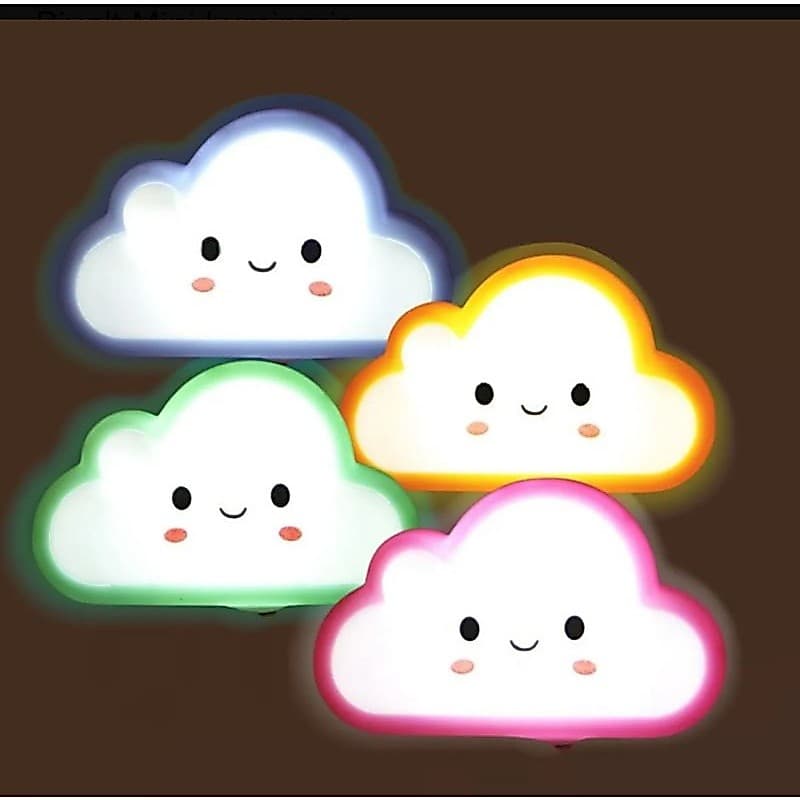 Mini Abajur De Tomada Infantil Luz De Led Nuvem Quarto Bebe