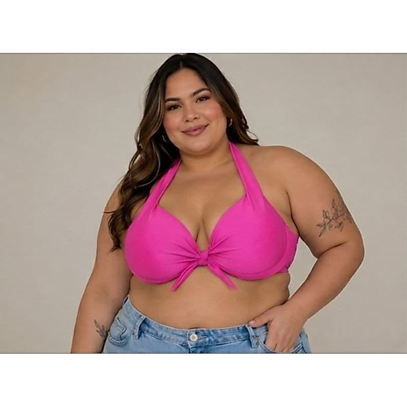 Top Biquíni Meia Taça Plus Size Com Bojo Reforçado Sustentação Aro Moda Praia