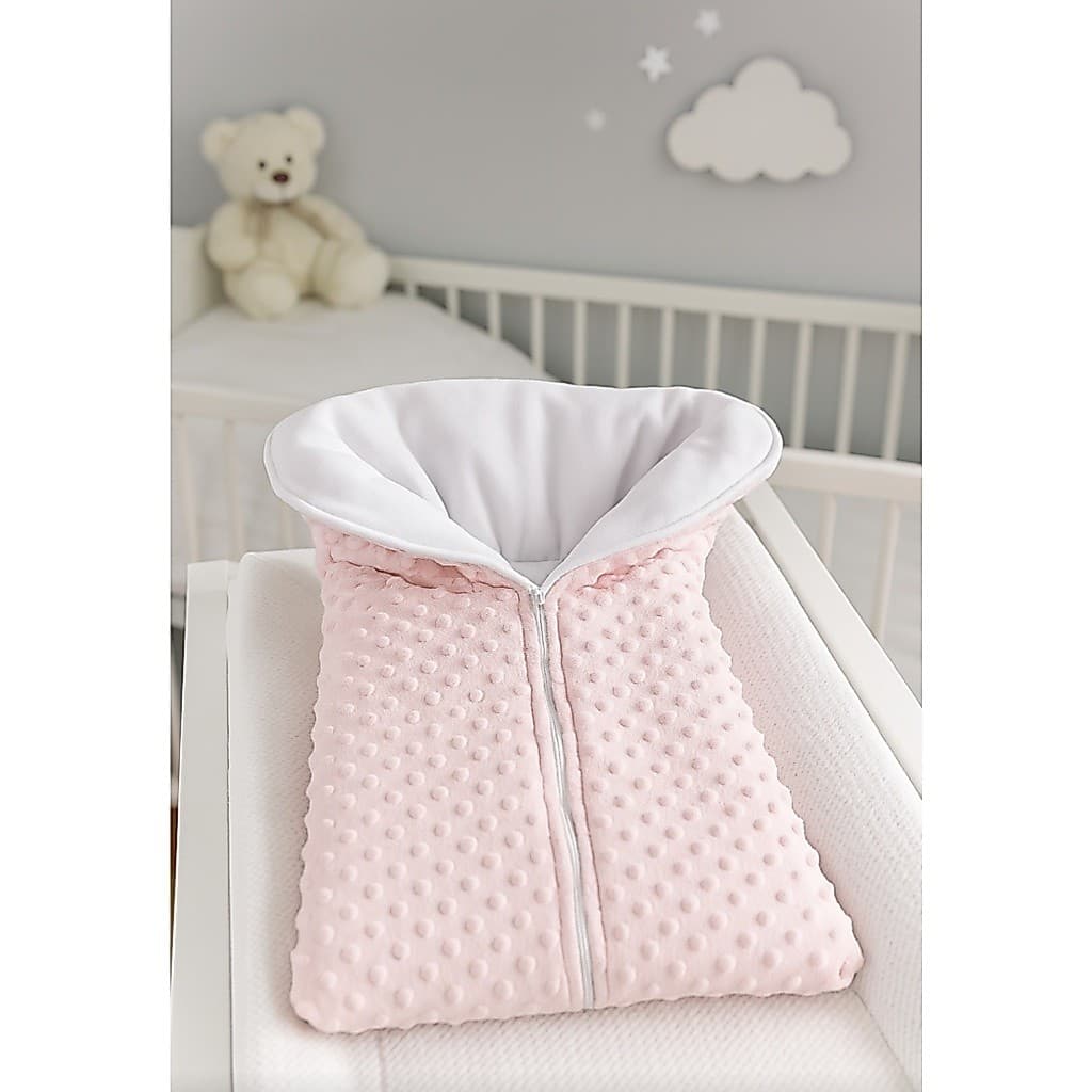 Casulo Para Bebe Saco De Dormir Algodao E Sherpa C/ Zíper