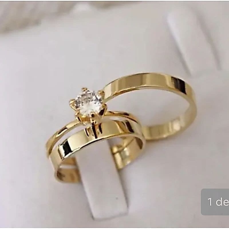 Alianças tungstênio retas 4 mm banhado a ouro 18k