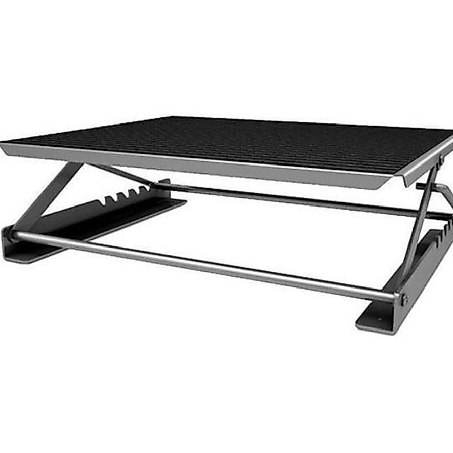 Apoio Base Suporte Descanso Ergonômico P/ Pés Preto Nr17 Aço Preto c/ Regulagem