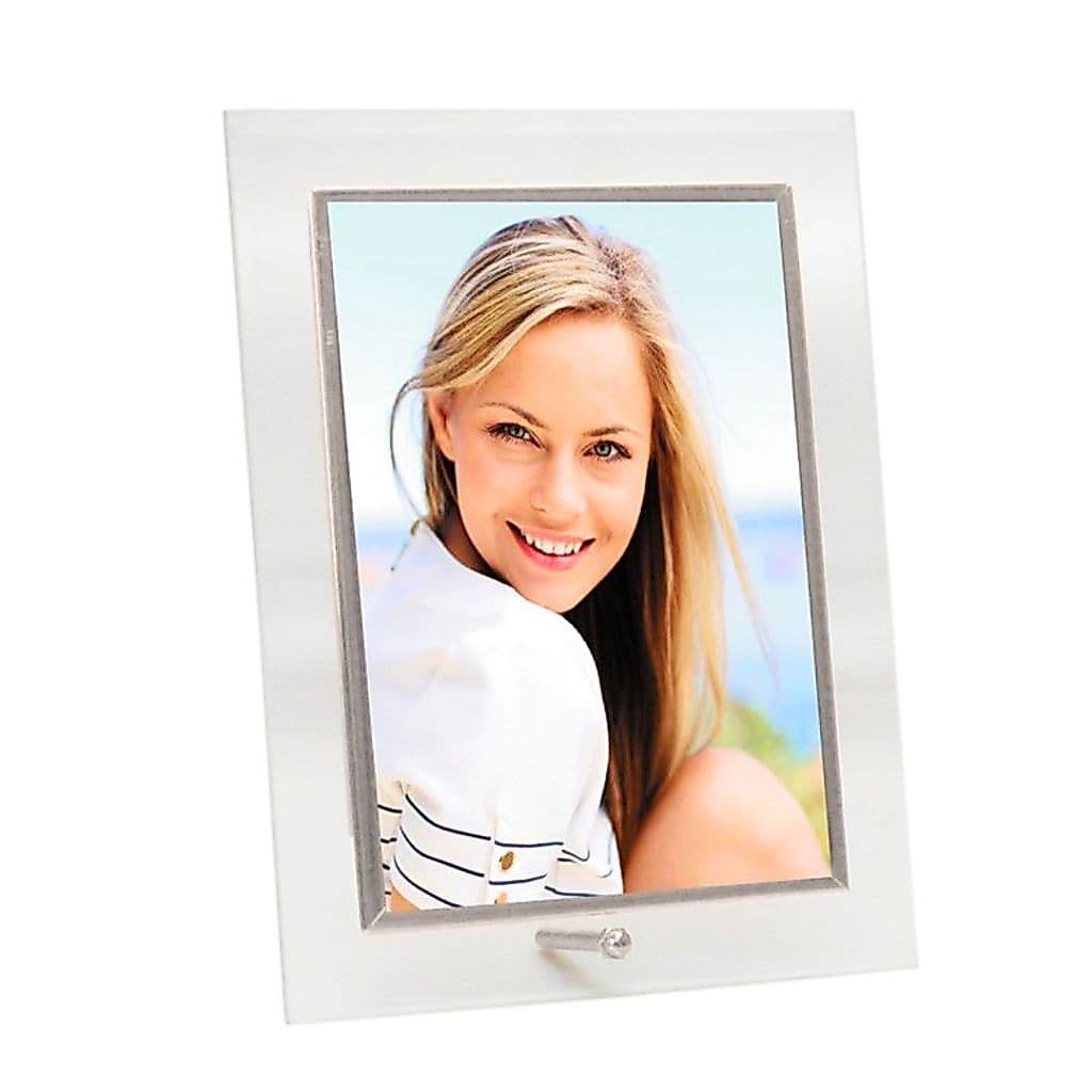 Porta Retrato Vidro Reto Prime Borda Prata 15x20 Vertical – Tuut