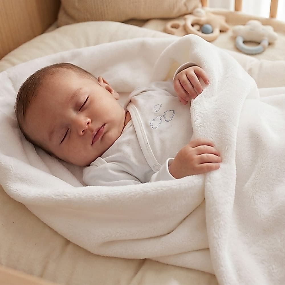 Manta Cobertor de Bebe Microfibra Antialergica 1,00 x 0,90m Branca