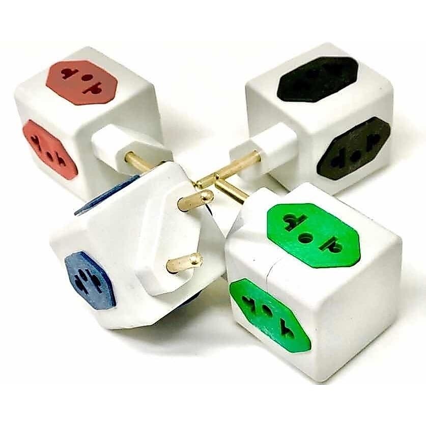 Adaptador Elétrico Tomada Benjamim Cubo 3d Pino Power Multiuso Plug Elétrico 10a / 20a