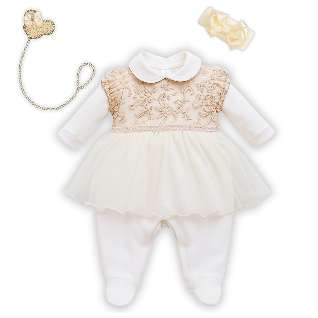 Macacão Bebe Luxo Princesa Bordado Renda Tule Pérola VAZADO Menina