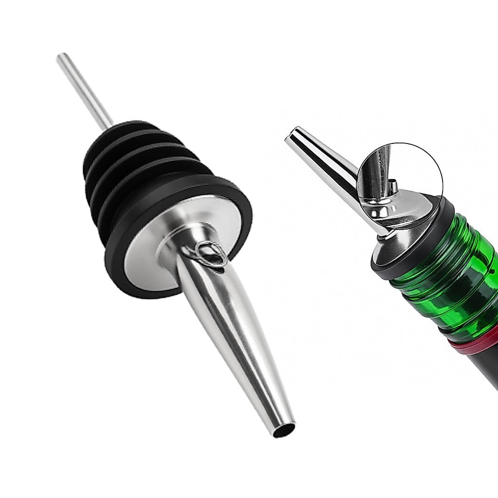 Bico Dosador De Inox Profissional Fluxo Livre Para Garrafas E Bebidas Azeite Vodka Bar Bartender