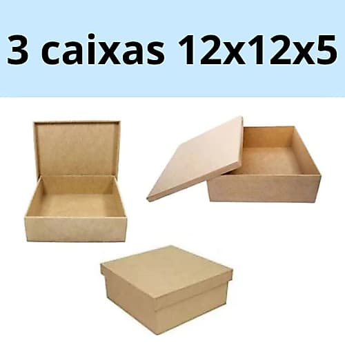 KIT 3 caixas Convite 12x12x5 Padrinho, Madrinha , Lembrancinha em MDF caixa 12x12 com 14 unidades