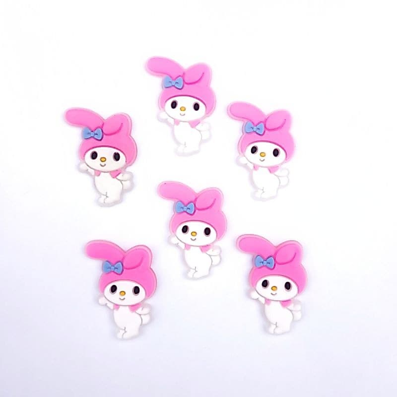 6uni aplique Emborrachado Infantil my Melody Artesanato Laços tiaras presilhas prendedor de crachá