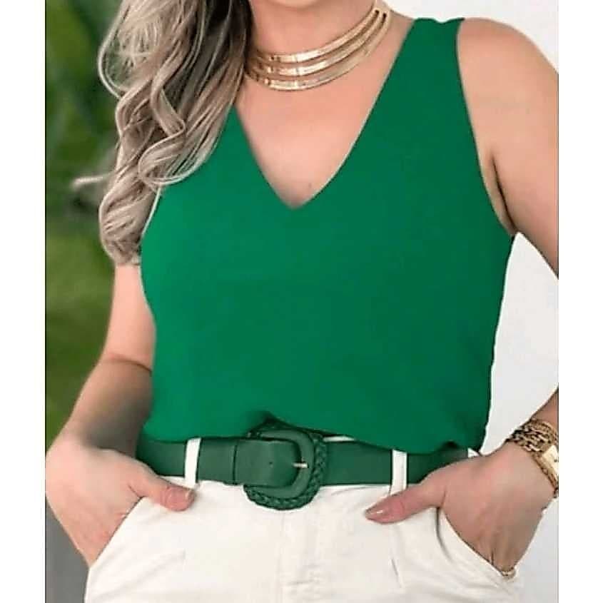 Blusa Feminina Alça Larga Tecido Duna Tendencia
