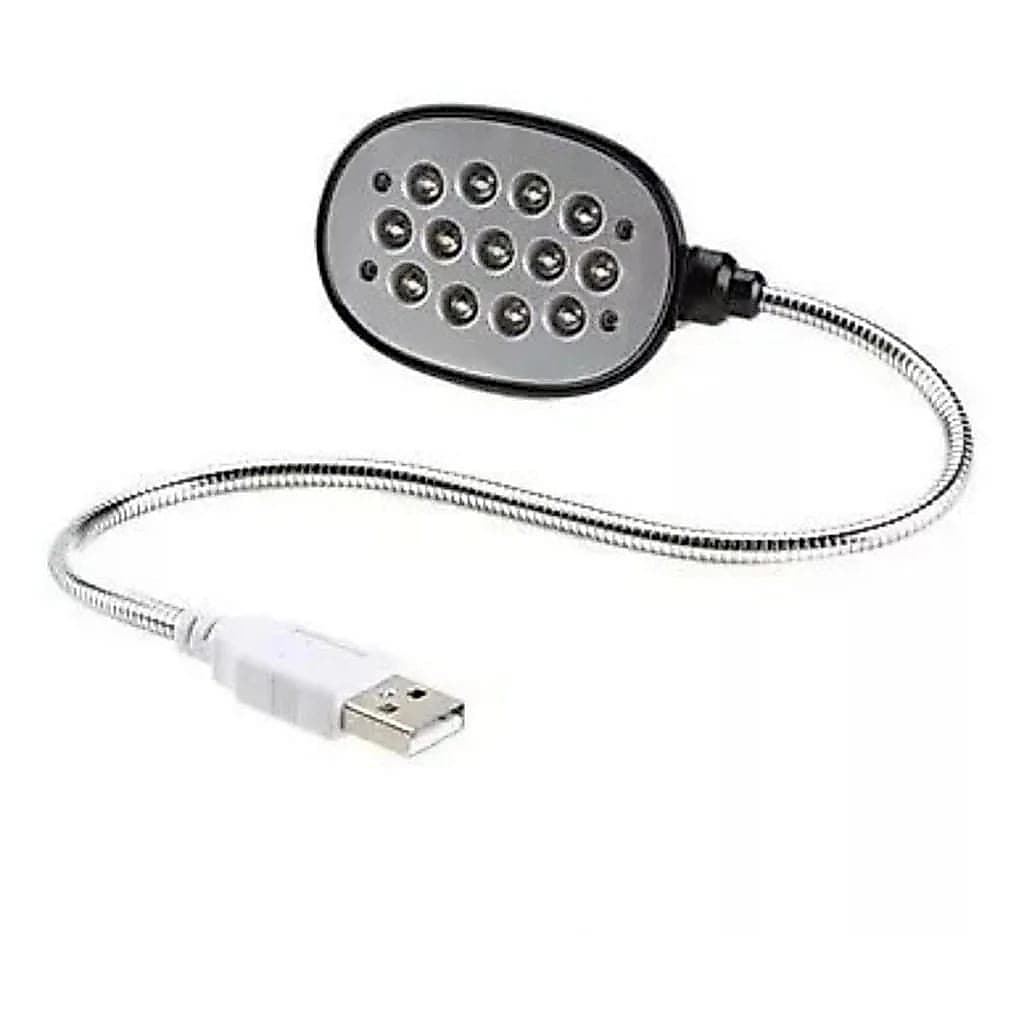 Luminária UBS 13 leds E Pescoço Flexível Para Computadores