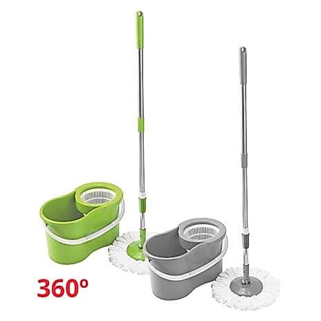 Mop Giratorio Cabo Inox limpeza Cesto Em Inox 11 Lt -Balde Esfregão 360 Universal Original