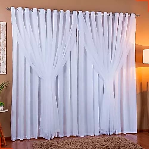 Cortina Charmosa De Forro Com Voil 3,00 x 2,70 Especial Para Sala e Quarto