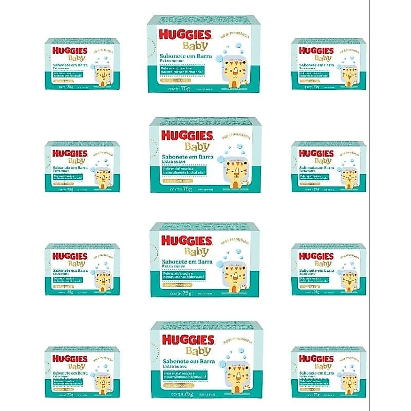 Sabonete Huggies Extra Suave 12 Unidades Barra 75g
