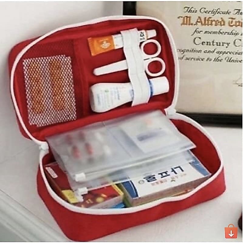 Kit 2 Porta Remédios Primeiros Socorros Necessaire Bolsa Medicamentos