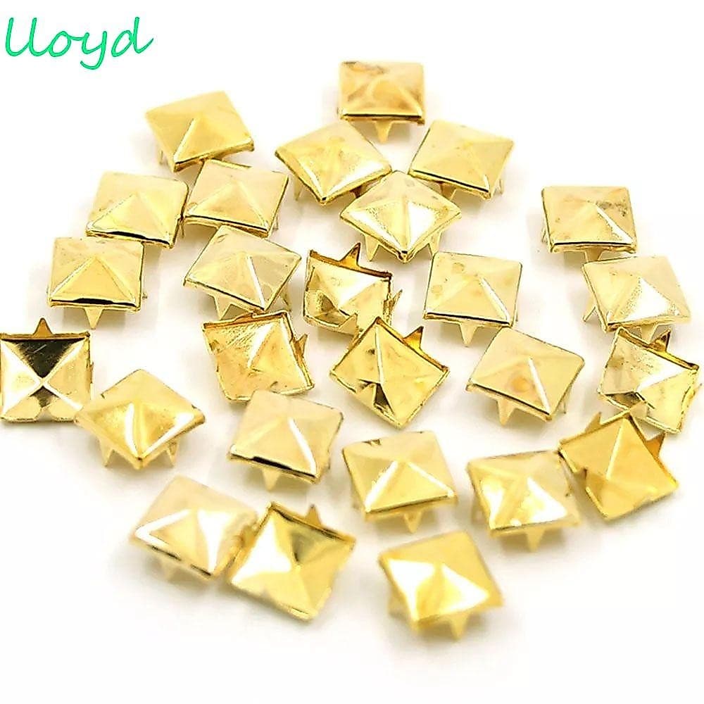 LLOYD Rebites Quadrados Moda Spikes Spots Nailhead Para Chapéu , Bolsa , Roupas Forma De Pirâmide Metal Prata Decoração