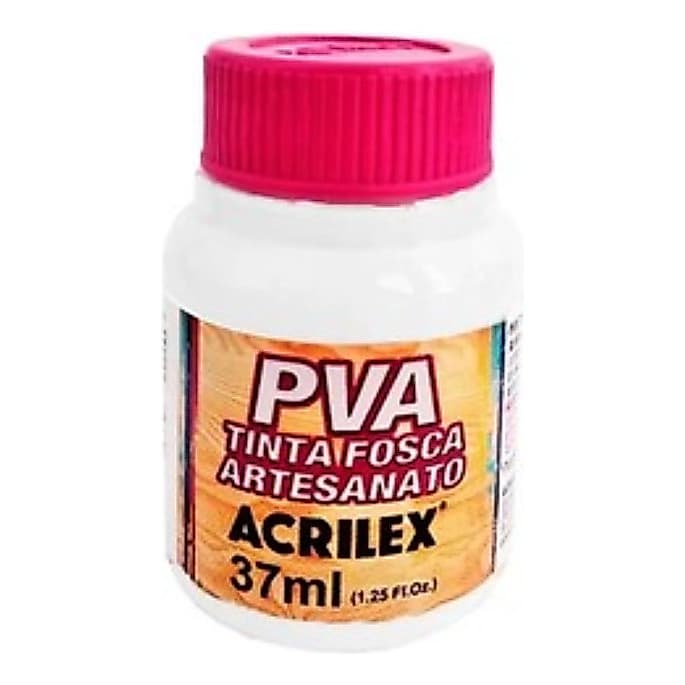 Tinta PVA Acrilex BRANCO 519 37ML Com 2 Unidade
