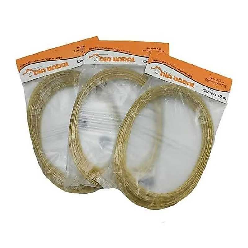 Kit 6 Varal de aço reforçado e revestido com pvp - 10 mts cada varal