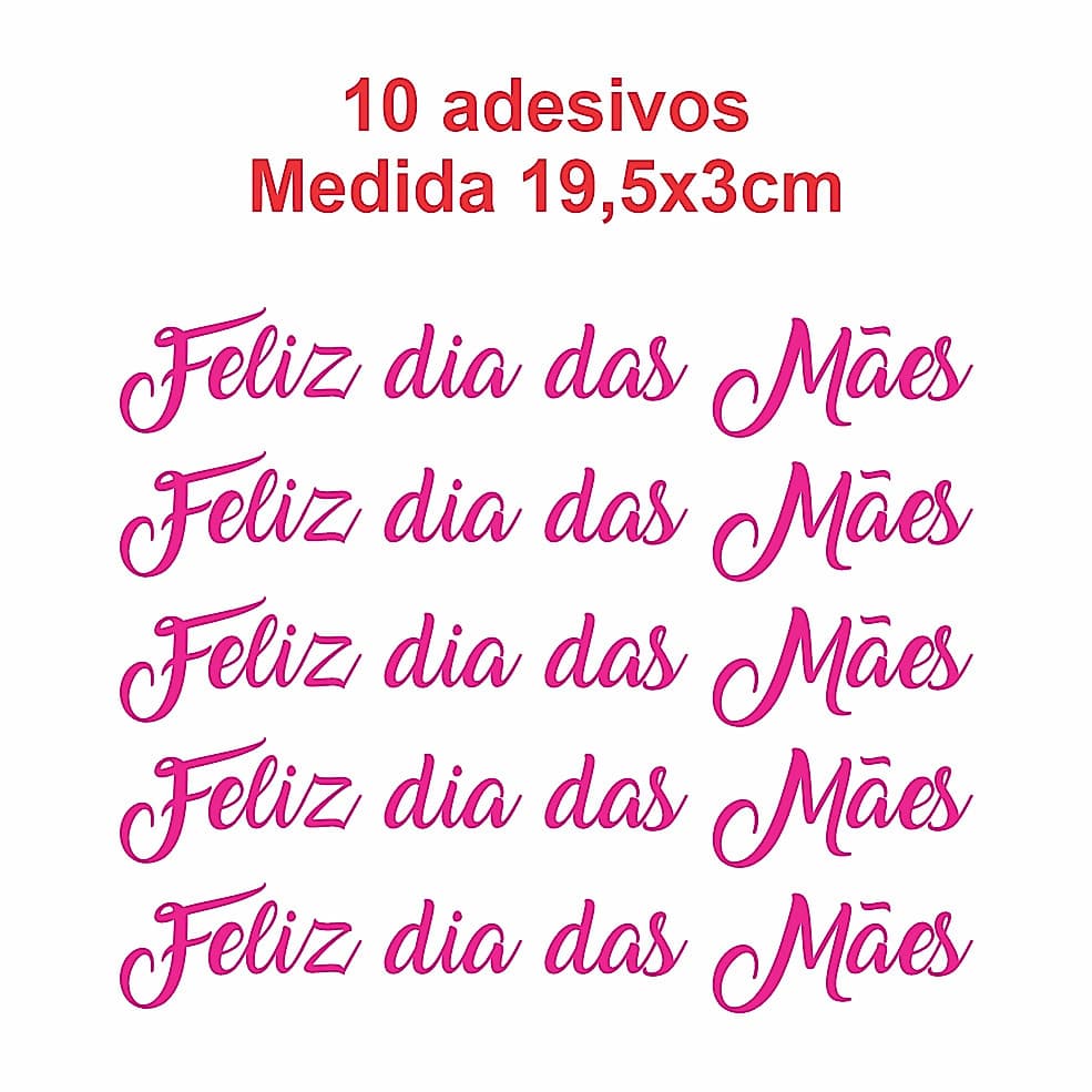 Adesivo dia das Mães kit com 10 unidades para balão bubble ou foil mdf box