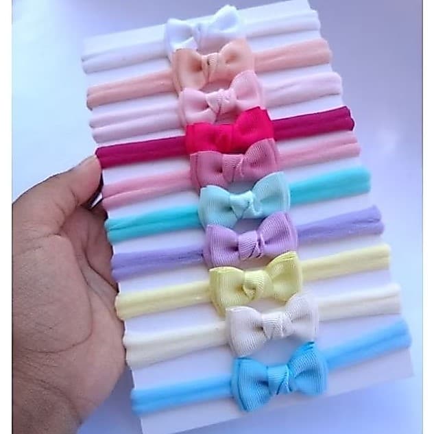 kit 10 faixas/ tiaras de cabelo para bebê Laço gravatinha duplo