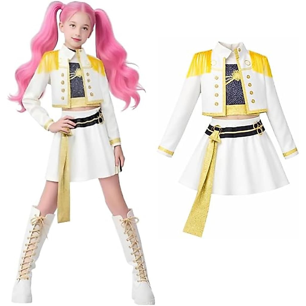 Fantasia Infantil K Pop Star Mira Jaqueta Saia Cropped