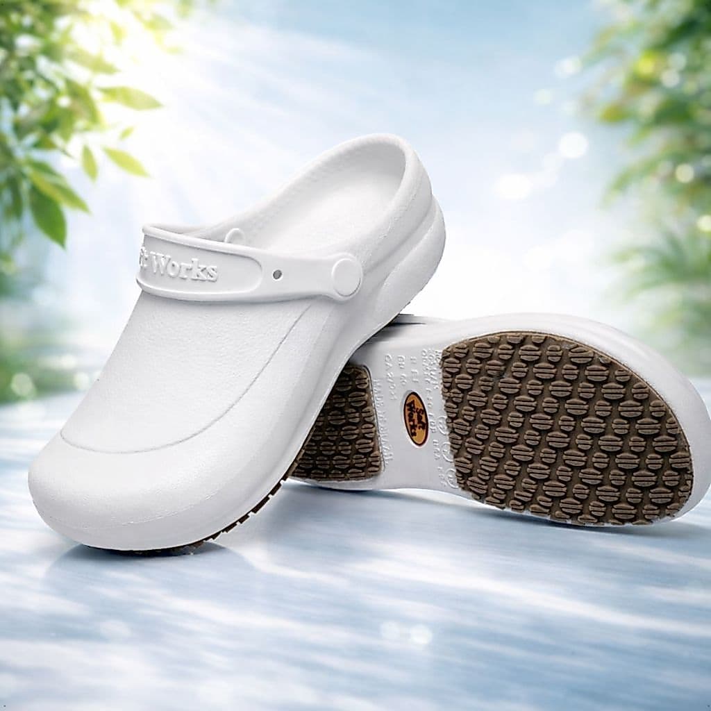 Soft Works BB60 Bota EVA Branca Antiderrapante Profissional Hospital Cozinha