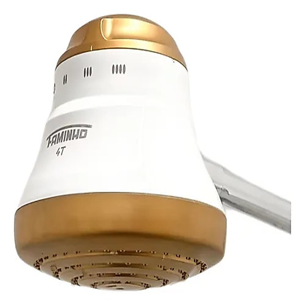 Chuveiro Faminho Branco Elétrico | Dourado 220v 6800w
