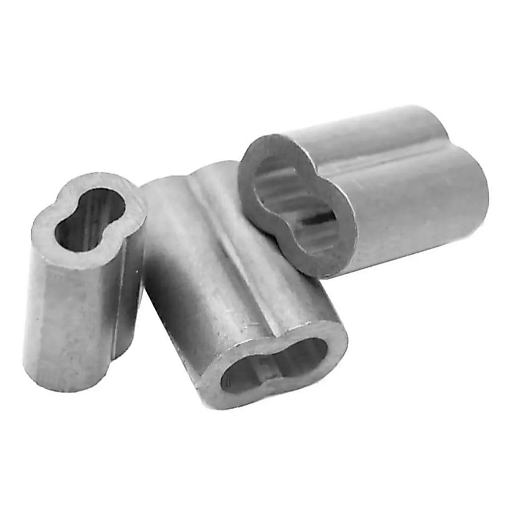 Kit C/ 50 Un Prensa Cabo de Aço 3/32" (2,4 mm) Alumínio - Carbografite