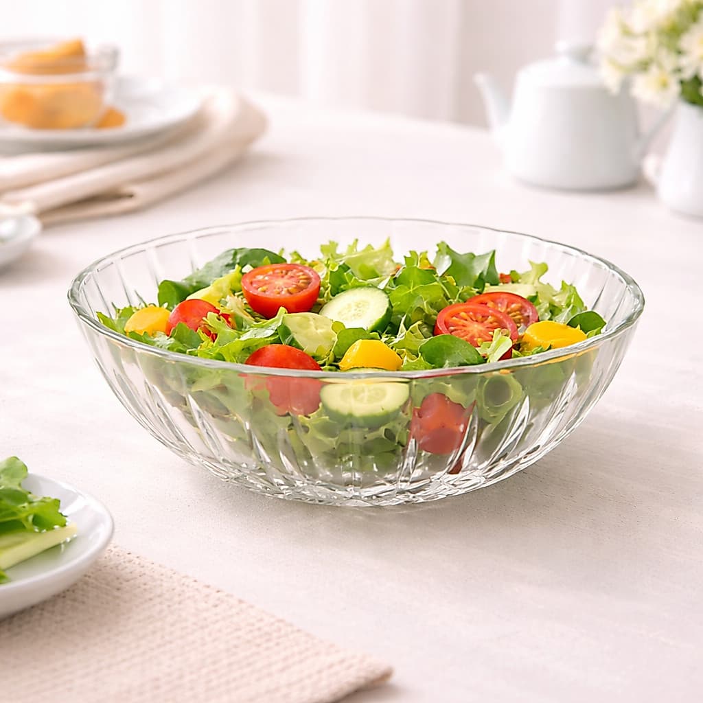 Tigela Vidro 21cm Linha Riviera– Bowl de Vidro Grande para Cozinha