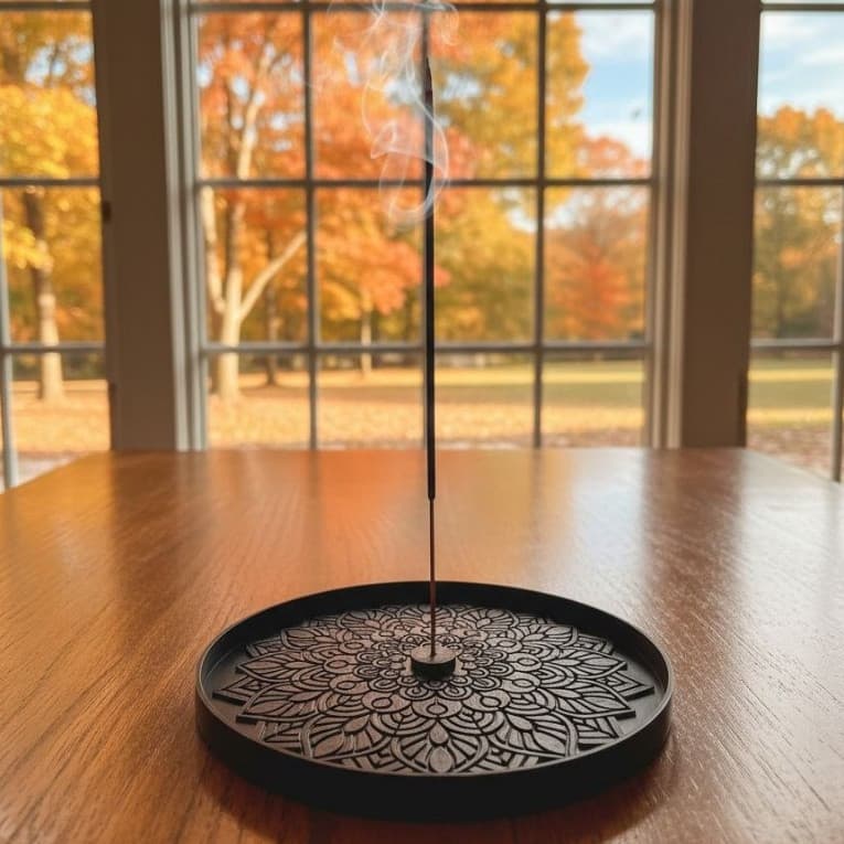 Porta Incenso Mandala 15cm | Incensário para Vareta | Aromaterapia Zen