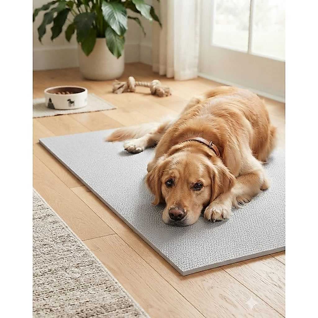 Colchonete Cinza para Pets Antiderrapante Confortável Multiuso Base para Descanso, Casinha, Transporte, Treinamento