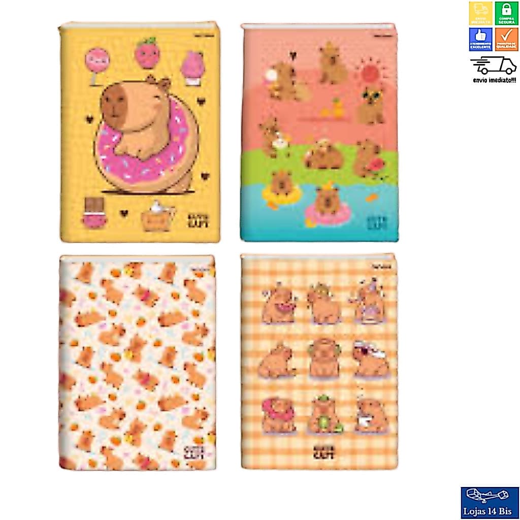 Caderno Brochurão Capivara  Grande Capa Dura 80 Folhas Star School Jandaia