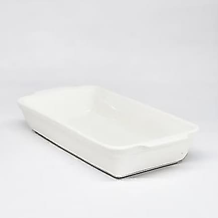 Travessa Retangular Refratária 420ml Branca Porcelana