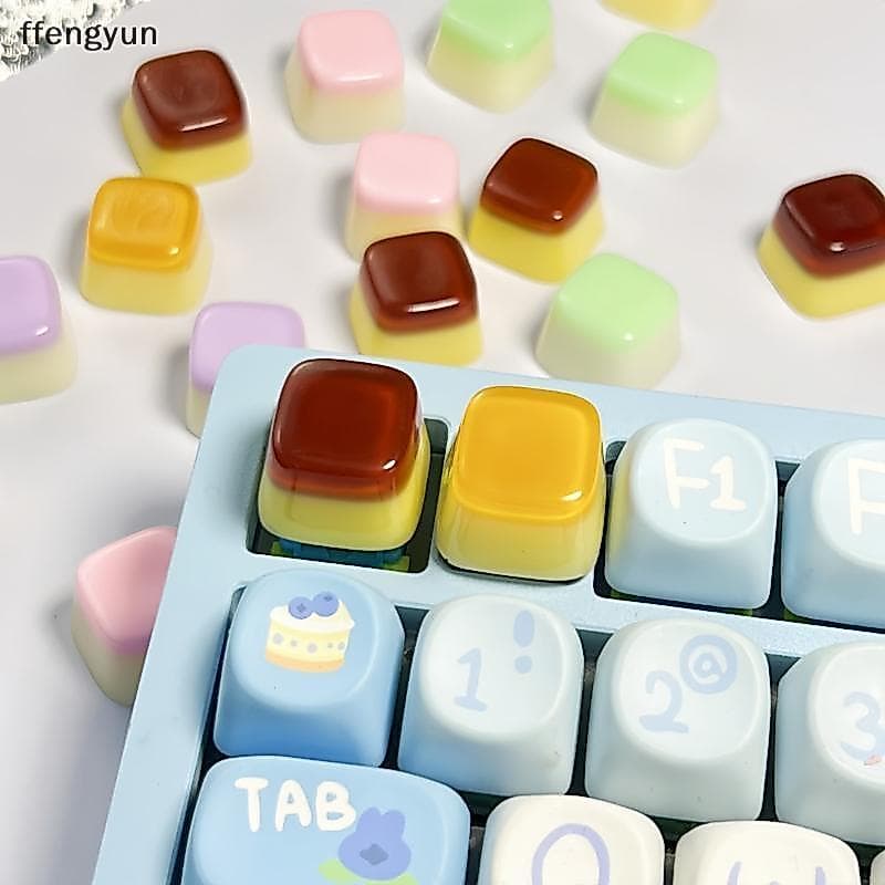 FFE 1 Pcs Personalizado Eixo Cruz Teclado Mecânico Tampas Chave DIY Transparente Jelly Pudim Keycap Acessórios F