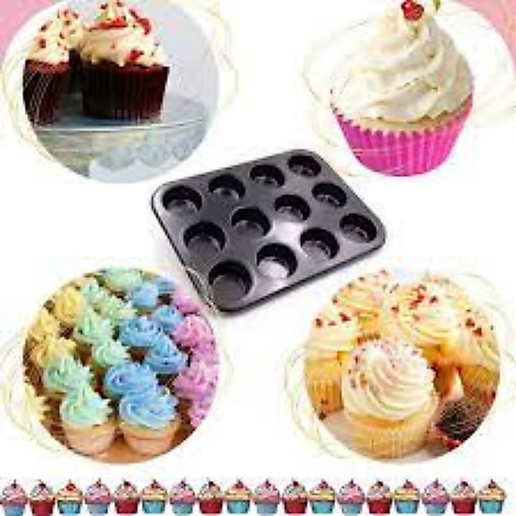 Forma Assadeira de Cupcake Antiaderente Grande 12 ou 6 Cavidades