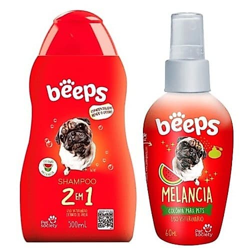 Shampoo 2 em 1 + Perfume Beeps Melancia para Cães – Higiene, Maciez e Fragrância Refrescante