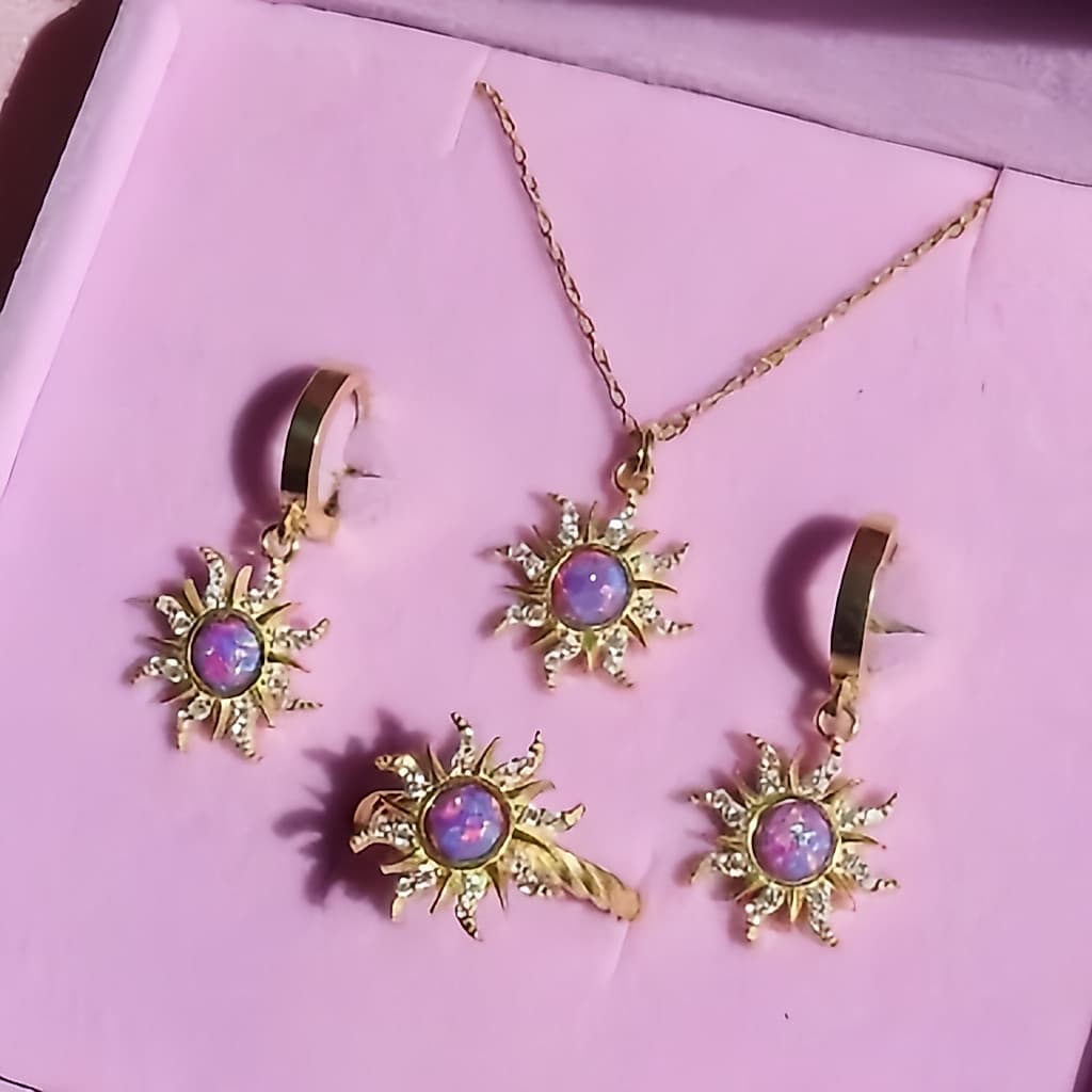 Conjunto De Joias De Girassol Ajustável , Liga De Zinco , Prata , Ouro , Hipoalergênico , Acessórios De Uso Diário