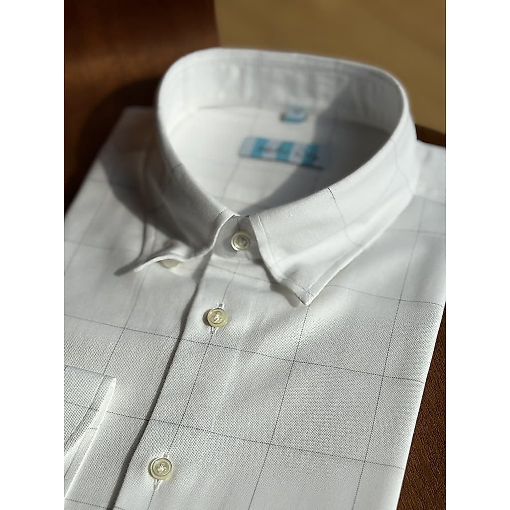 Camisa masculina xadrez de algodão puro de manga comprida moda negócios Casual camisa xadrez estilo dinheiro antigo