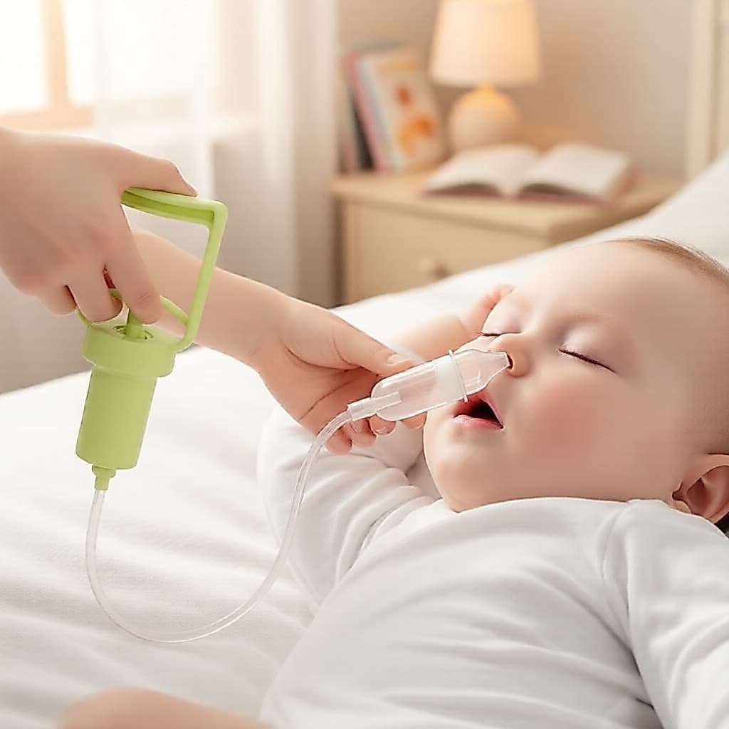 Aspirador Nasal Manual para Bebê – Sucção Potente para Alívio de Mucos em Recém-Nascidos e Crianças Pequenas