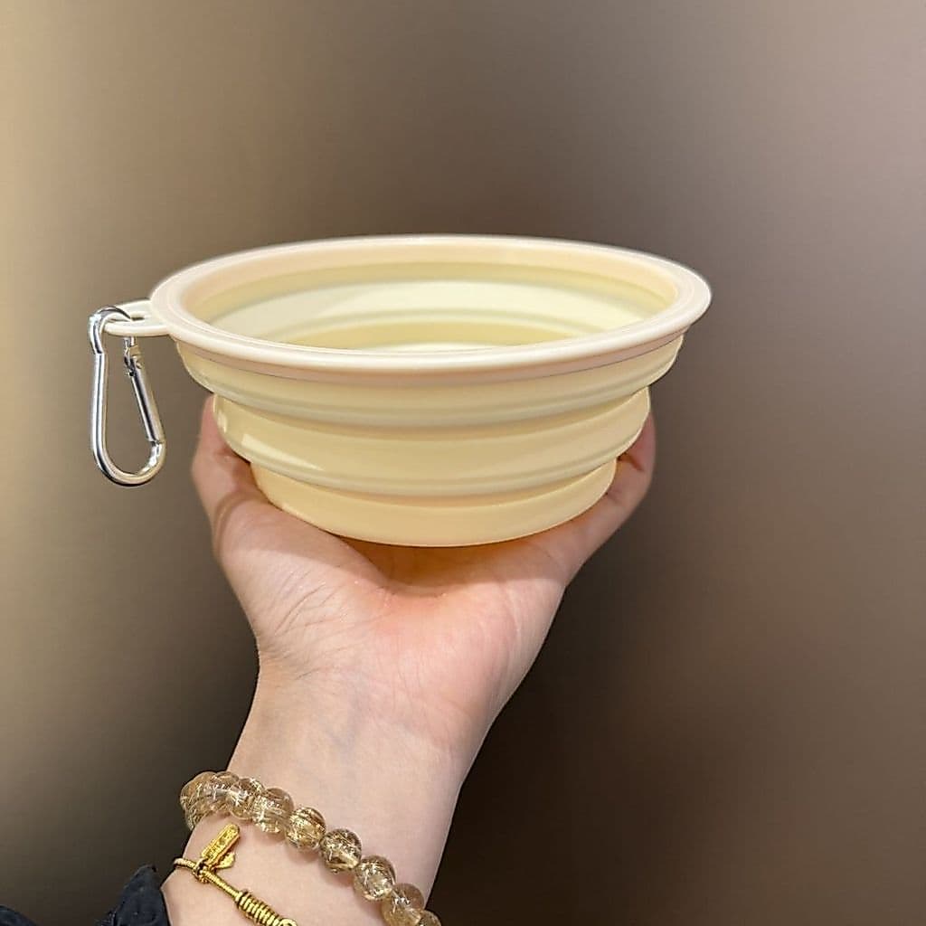 Tigela Dobrável De Silicone Para Cães Viagens – Portátil Alimentos E Água Animais De Estimação