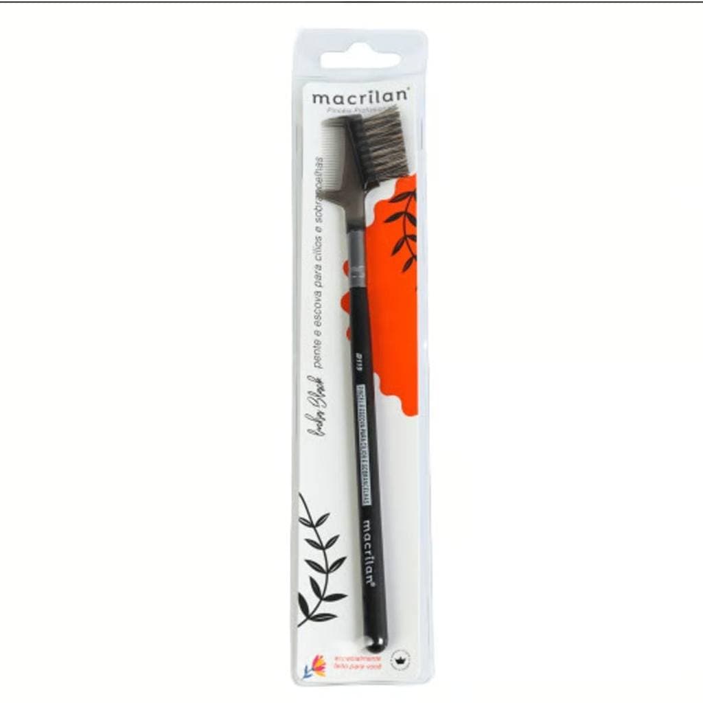 Pincel B119 profissional pente e escova para cílios e sobrancelhas Macrilan – Linha B