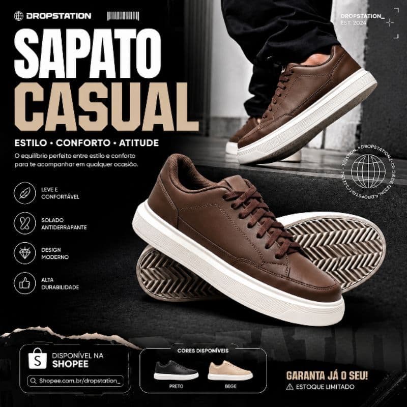 Sapatênis Social/Casual masculino, Sapatênis casual