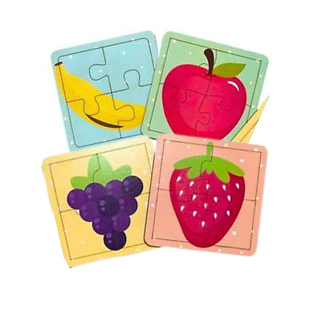 Kit 4 Quebra Cabeça Frutas 2-3-4 Anos Pedagogico Presente