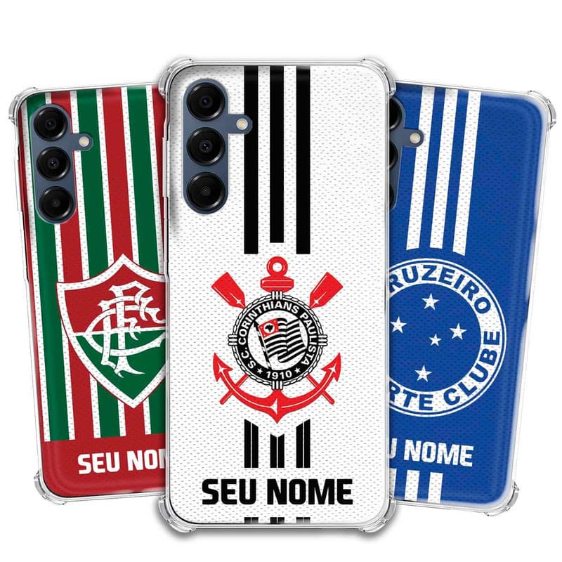 Capa Capinha - Samsung Galaxy A16 - Futebol Times do Brasil Personalizada com nome