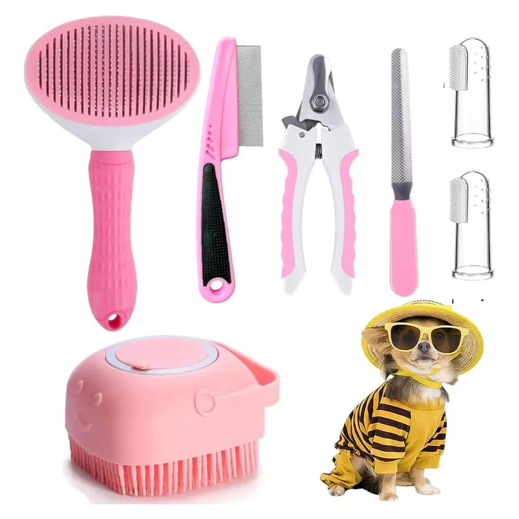 Kit 7 Rasqueadeira Removedor Tira Pelos Para Pet Cães E Gato