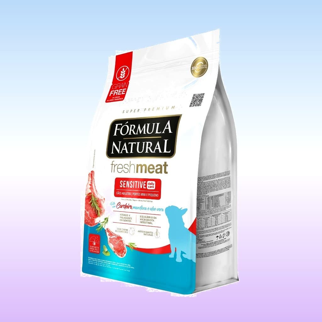 Ração Seca Fórmula Natural Fresh Meat Sensitive Cães Porte Mini e Pequeno 1 KG Adimax