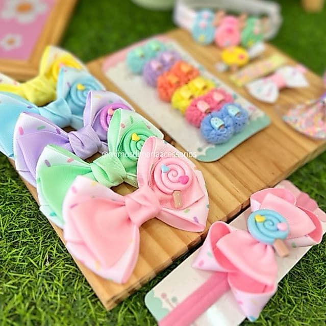 Laço infantil para menina, laço doçura, Tiara doce,faixinha para bebê, laço na presilha. Laço pirulito