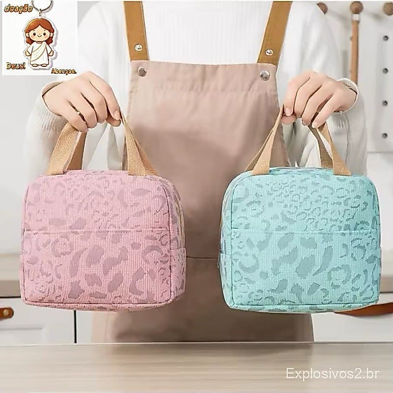 Lancheira Térmica Feminina Estampada Oncinha Marmita