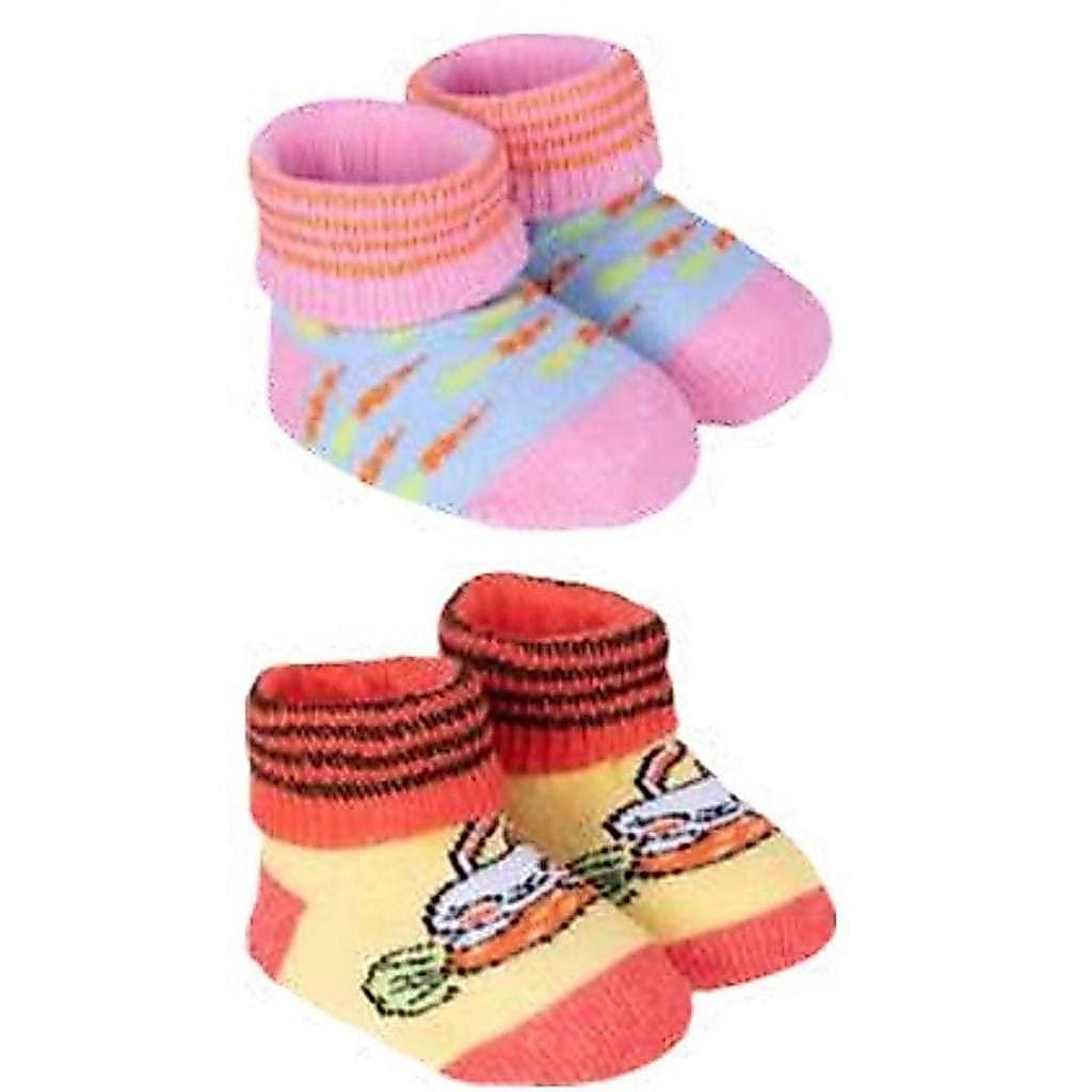 Kit 2 Pares Meia Bebê Recém Nascido Algodão Colorida Estampada Infantil Enxoval