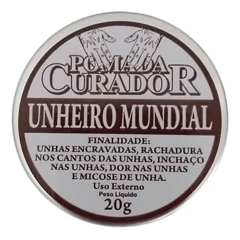 Pomada Curador Unheiro Mundial 20g - Fortalecimento e Prevenção de Rachaduras com Óleo de Cravo