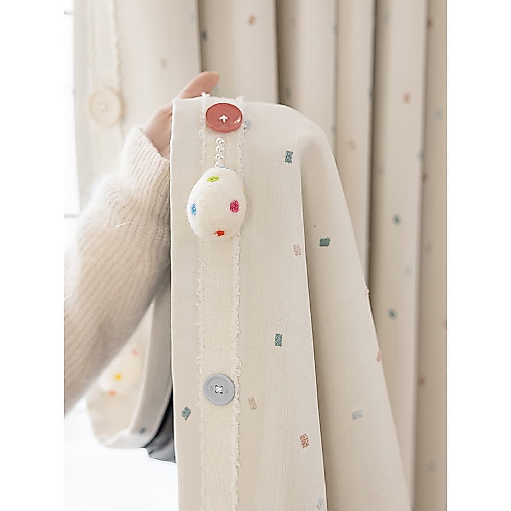 Raindrop estúdio estilo creme francês bonito quente quarto das crianças menina cortina Chenille Blackout novo estilo